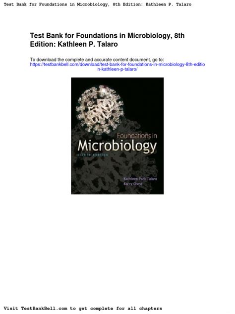 foundations in microbiology talaro 8th edition test bank Epub
