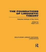 foundations linguistic theory rle linguistics Epub