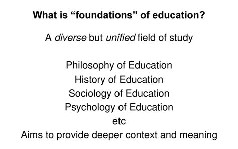 foundations of education foundations of education Reader