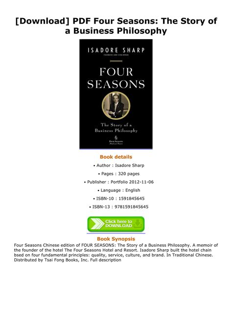 four seasons the story of a business philosophy pdf by Kindle Editon