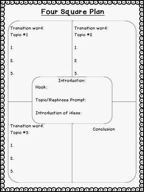 four square writing template Ebook Reader