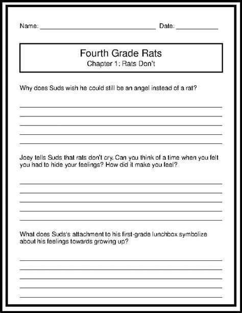 fourth grade rats chapter questions Reader