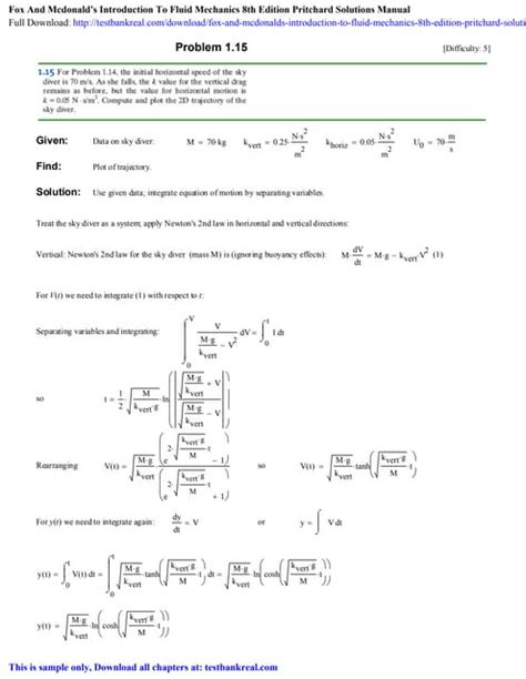 fox and mcdonald fluid mechanics solution manual 8th edition pdf Epub