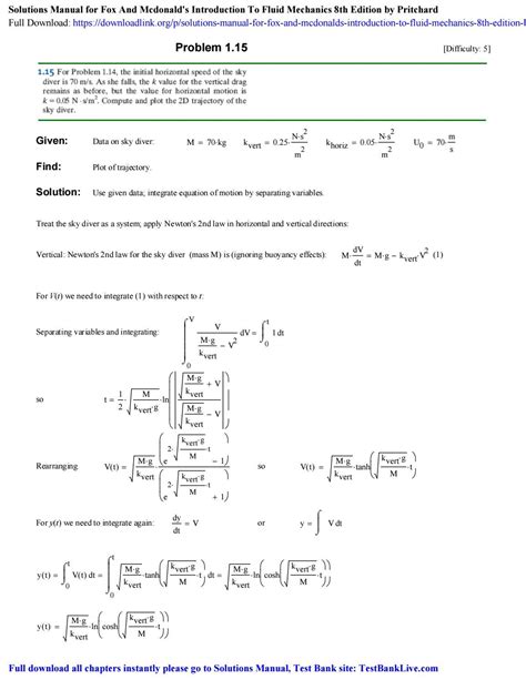 fox fluid mechanics 8th edition solutions Kindle Editon