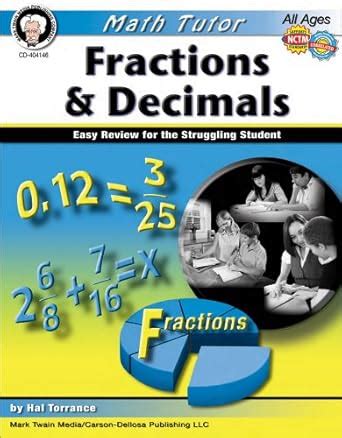 fractions and decimals grades 4 8 easy review for the struggling student math tutor series Epub