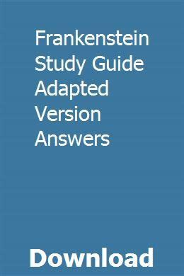 frankenstein study guide adapted version answers Ebook Kindle Editon