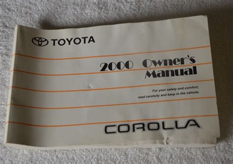 free 2000 toyota corolla owners manual Reader