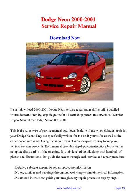 free 2001 dodge neon manual Reader