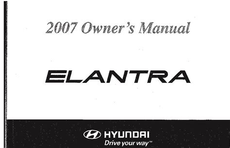 free 2007 hyundai elantra owners manual PDF