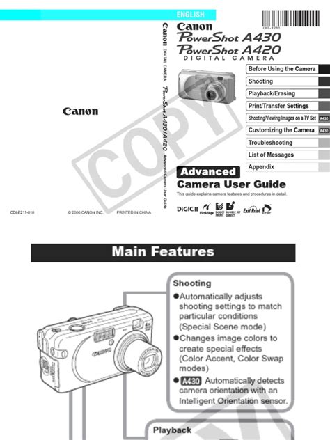 free advanced camera user guide canon a430 Reader