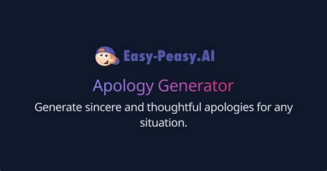 free ai apology generator