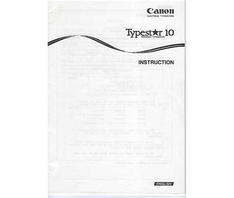 free canon typewriter user manuals PDF