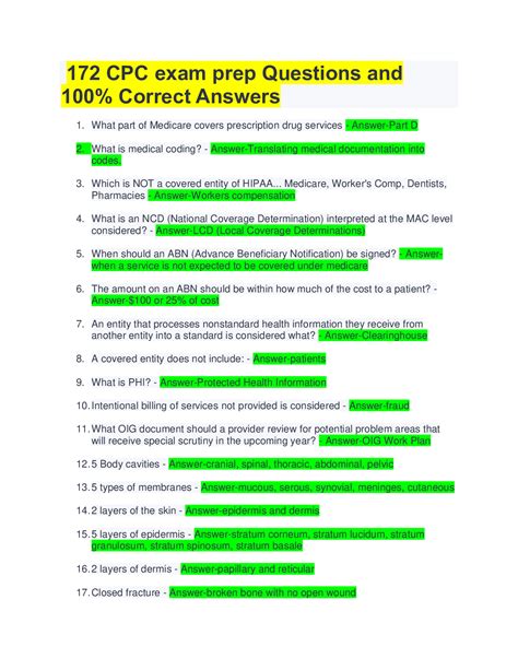 free cpc practice exam questions 2014 Doc