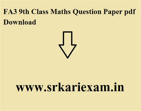 free download math fa3 9th class solved question papers Kindle Editon