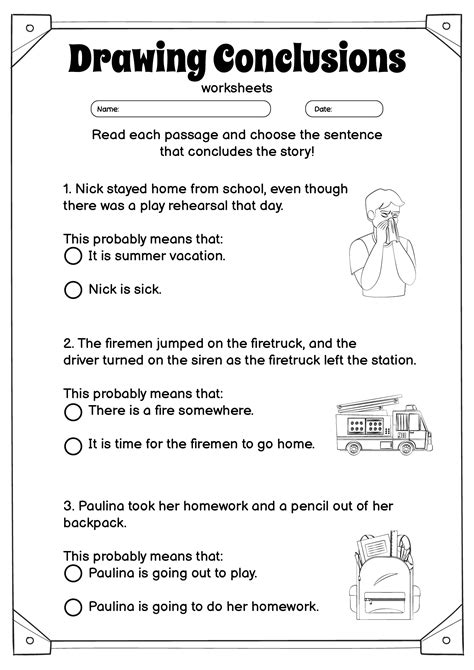 free drawing conclusions activities PDF