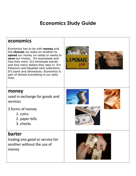 free economics study guide Reader