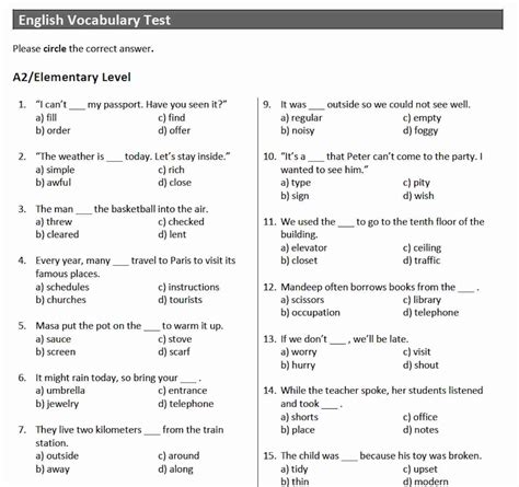 free english tests with answers Epub