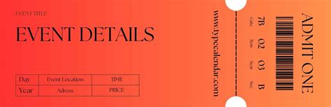Free Event Ticket Template