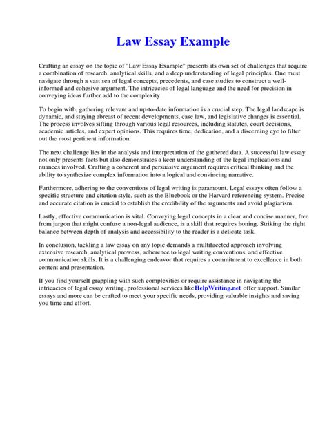 free examples of law papers Reader