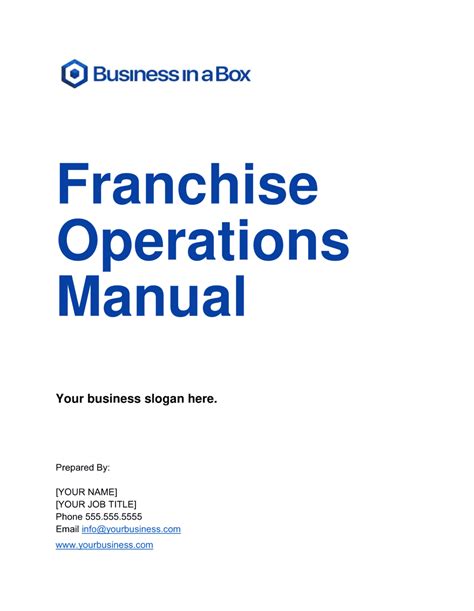 free franchise operations manual template Doc