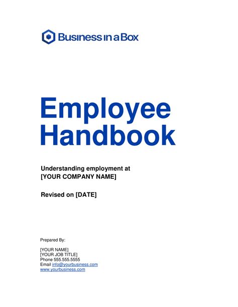 free handbook template employee manual Kindle Editon