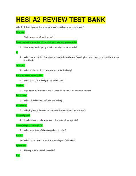 free hesi test banks 2014 Epub