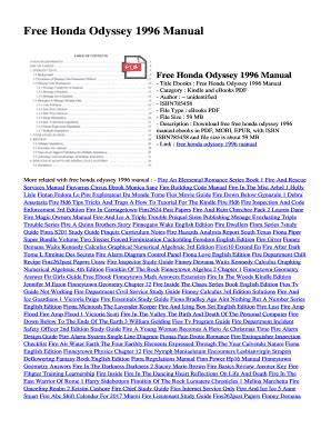 free honda odyssey 1996 manual Epub