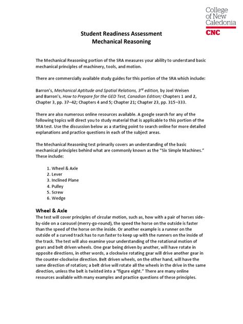 free mechanical reasoning study guide Epub