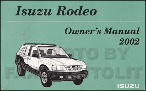 free owners manual for 2001 isuzu rodeop Doc
