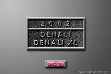 free owners manual for 2002 gmc yukon denali PDF