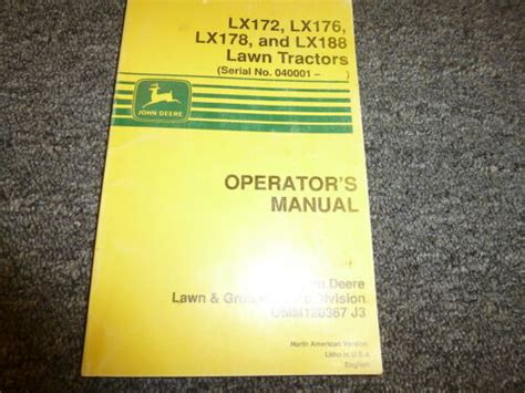 free owners manual john deere lx 172 PDF