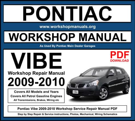 free pdf 2009 pontiac vibe repair manual Epub