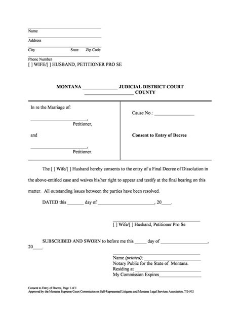 free printable divorce documents PDF