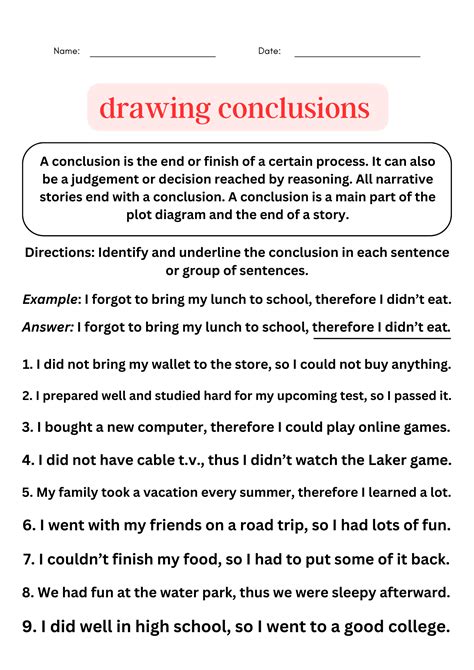 free printable drawing conclusions worksheets PDF