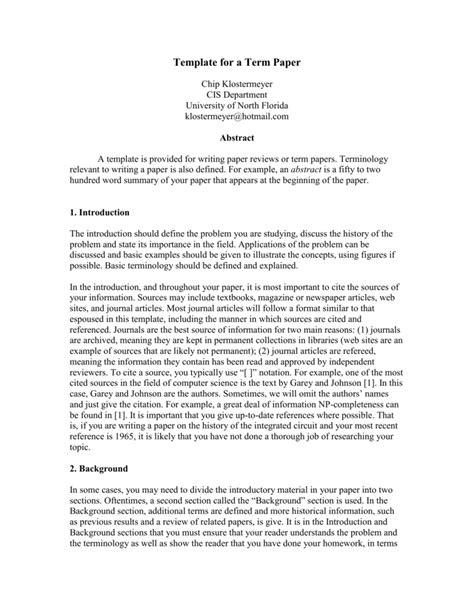 free sample college term papers Doc