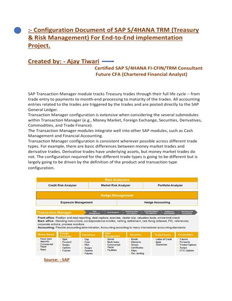 free sap treasury configuration document Reader