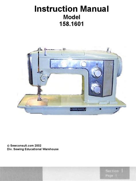 free sears sewing machine manuals PDF