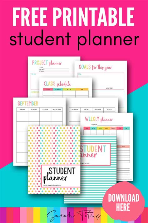 Free Student Planner Printables