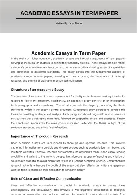 free term papers and essays Doc