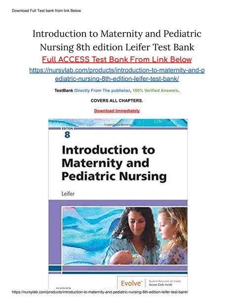 free test bank for introduction to maternity and pediatric nursing Kindle Editon