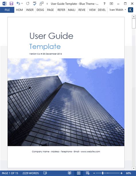 free user guide word template Doc