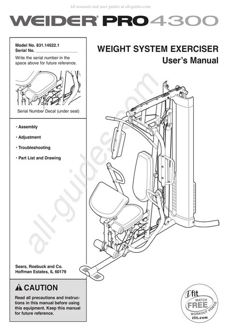 free weider pro 4300 assembly instructions Kindle Editon