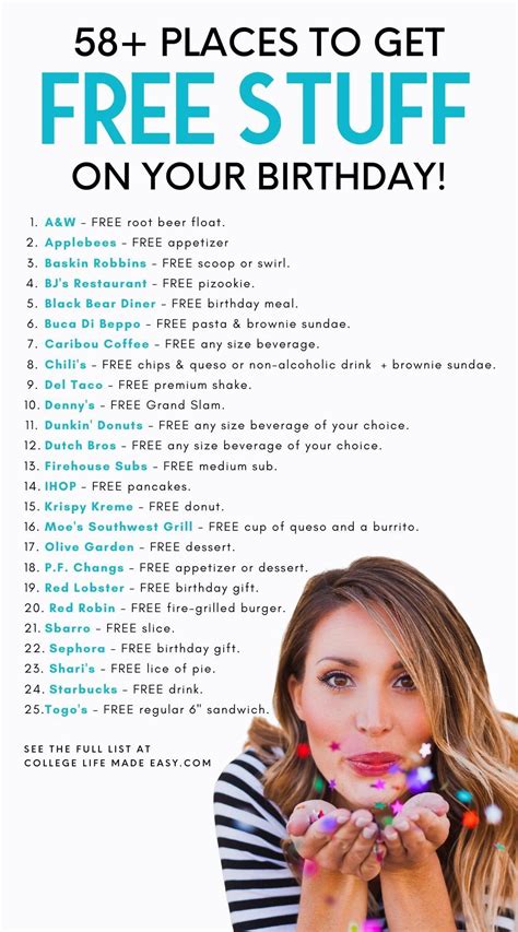 freebies on your birthday