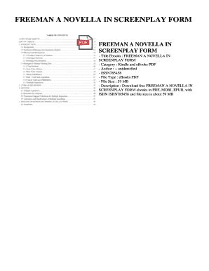 freeman a novella in screenplay form PDF