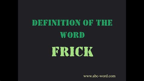 frick meaning in english