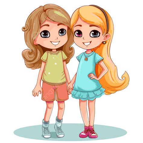 friend 2 girls clip art no face