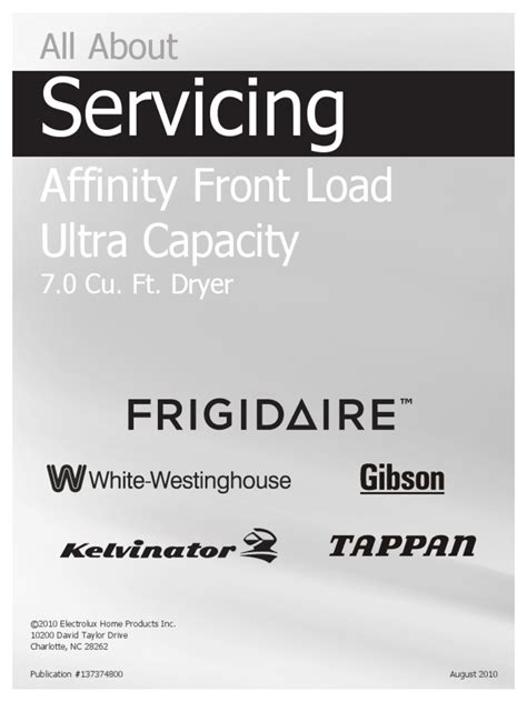 frigidaire affinity dryer owners manual PDF