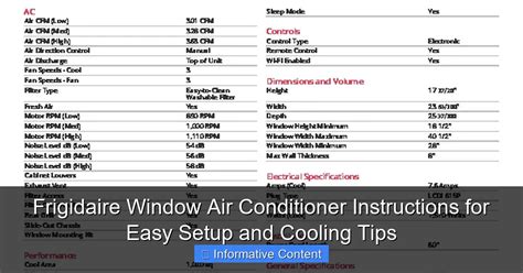 frigidaire air conditioner instructions Reader