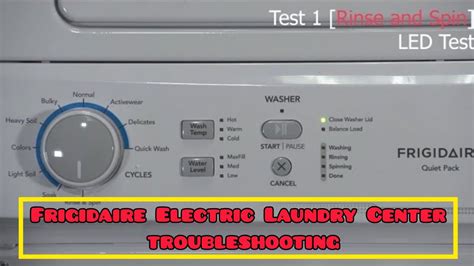 frigidaire laundry center troubleshooting Reader