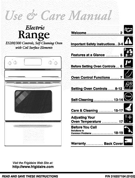 frigidaire oven operating instructions Epub